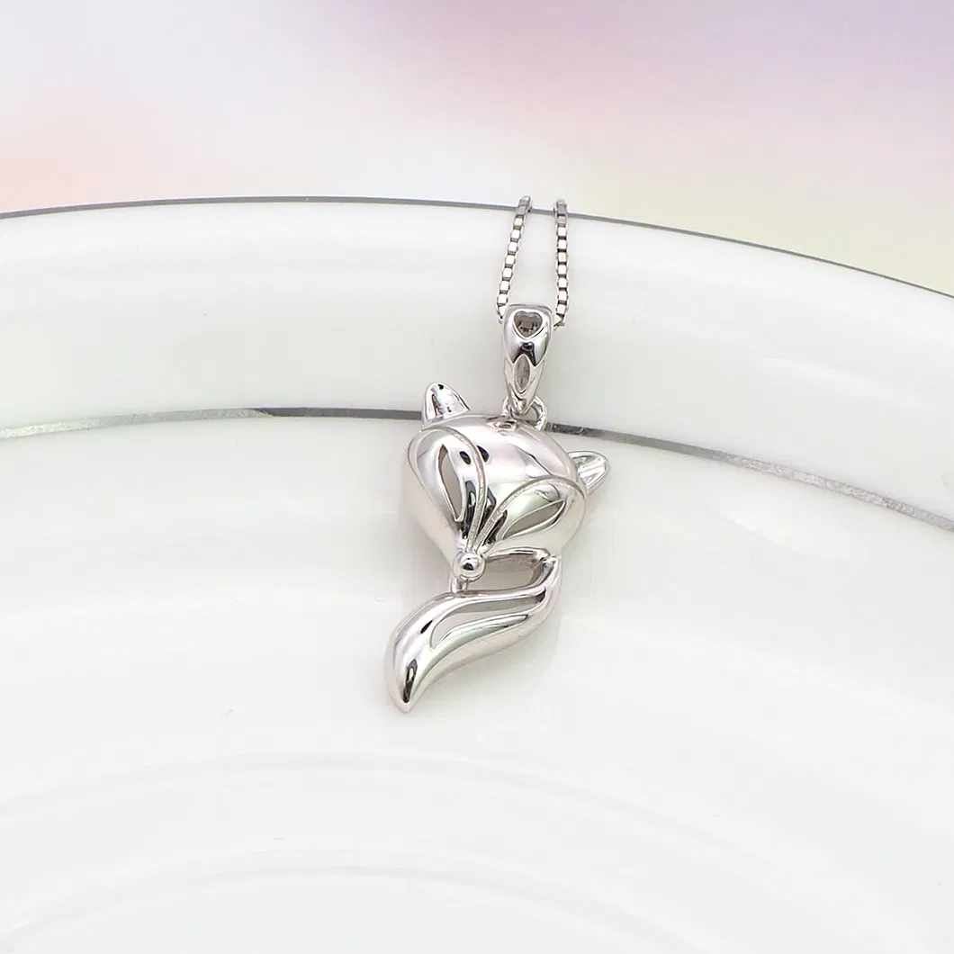 Women′s Fashionable Fox Sterling Silver Pendant Gift for Her Animal Necklace