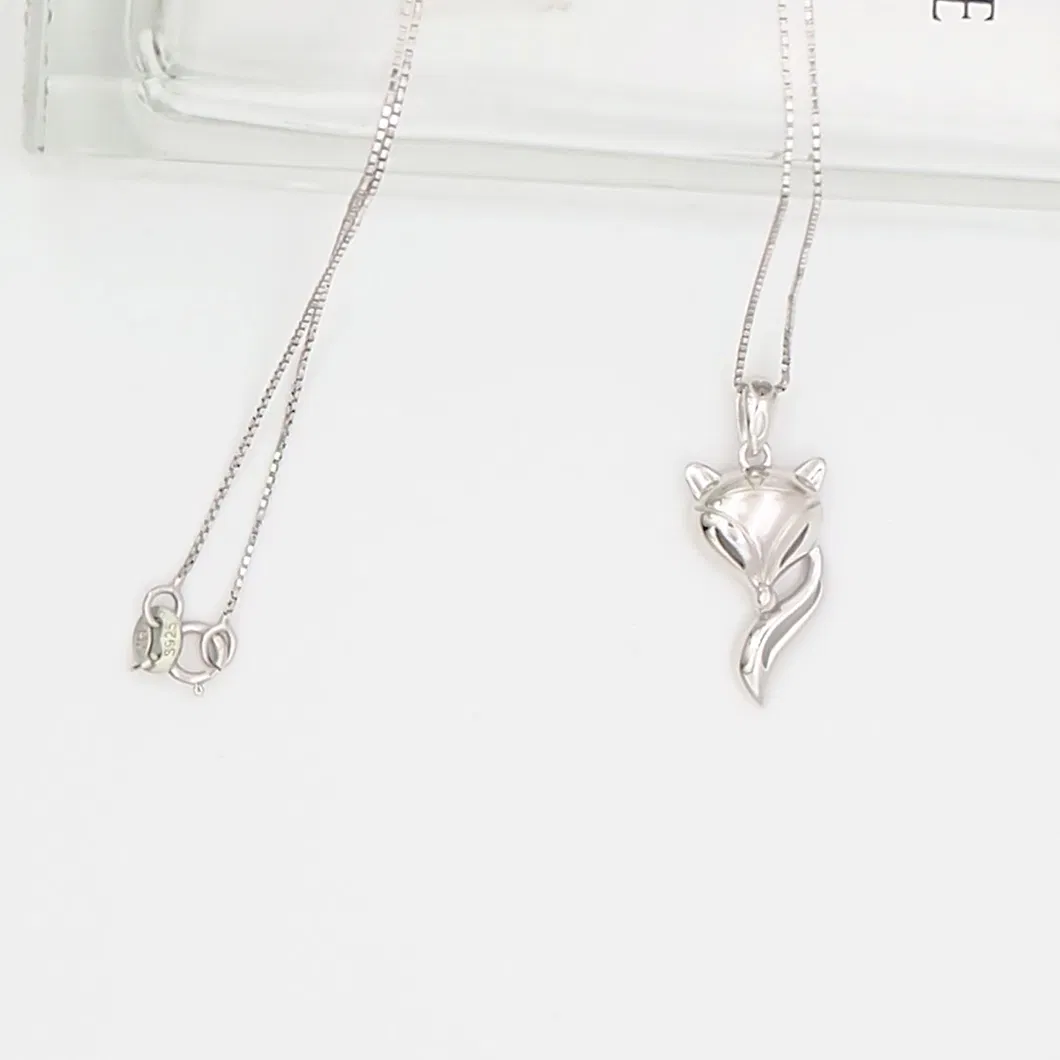 Women′s Fashionable Fox Sterling Silver Pendant Gift for Her Animal Necklace